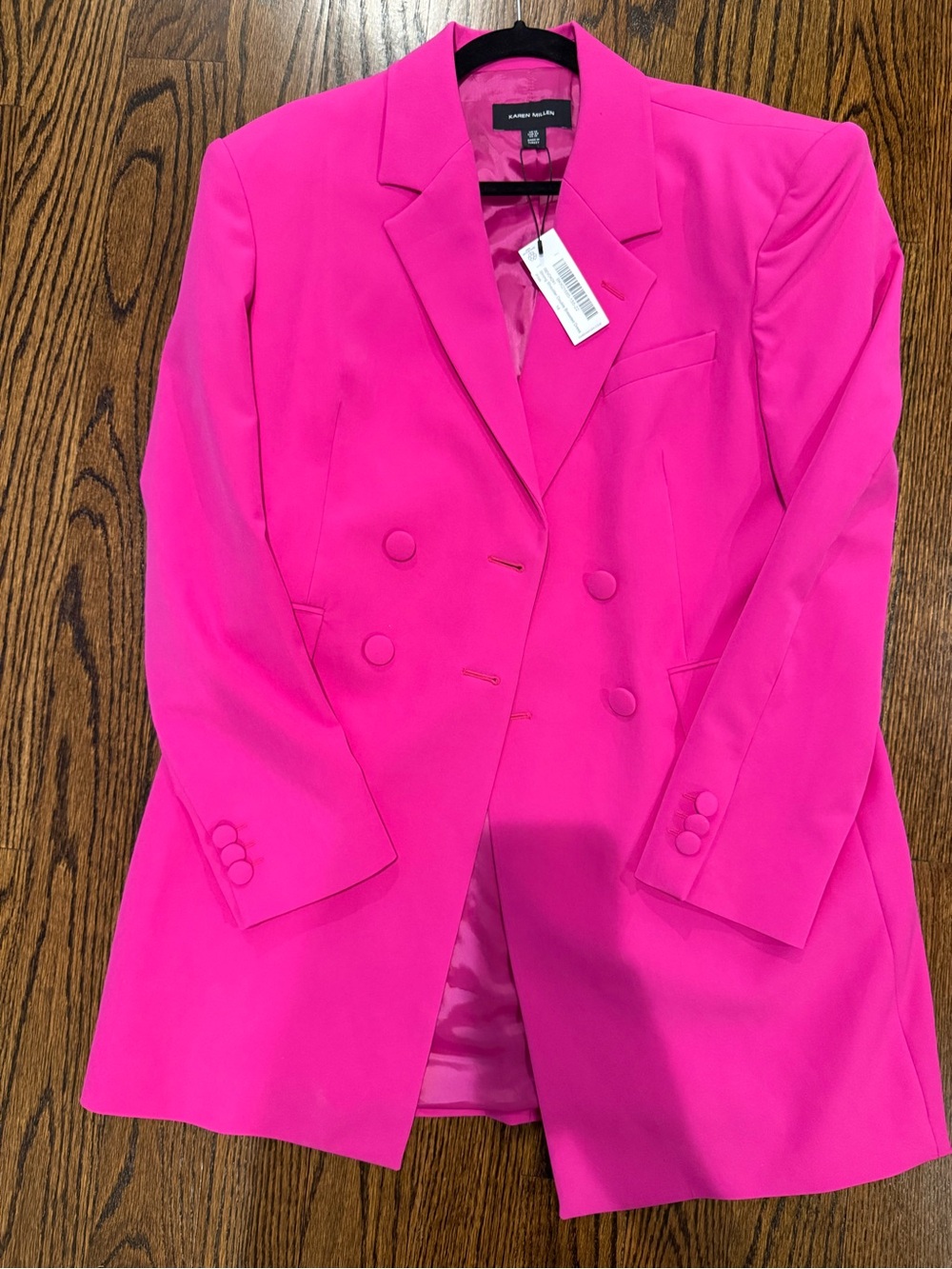 Karen Millen Vibrant Pink Double-Breasted Women’s Blazer mini dress